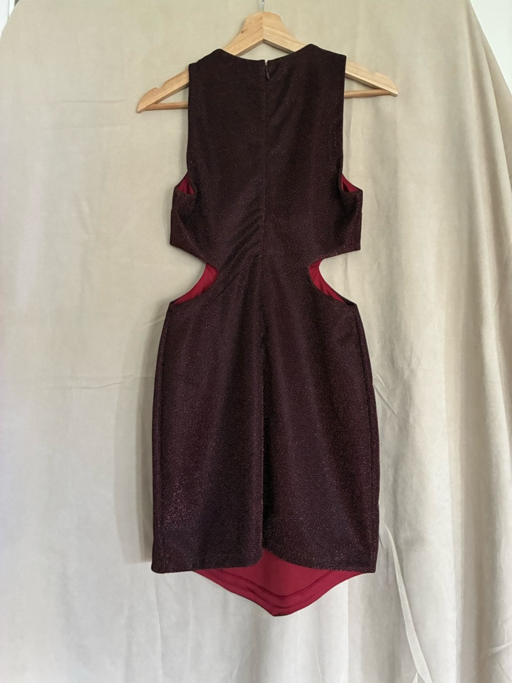 Express Brown Cutout Square-Neck Mini Dress - Picture 3 of 5